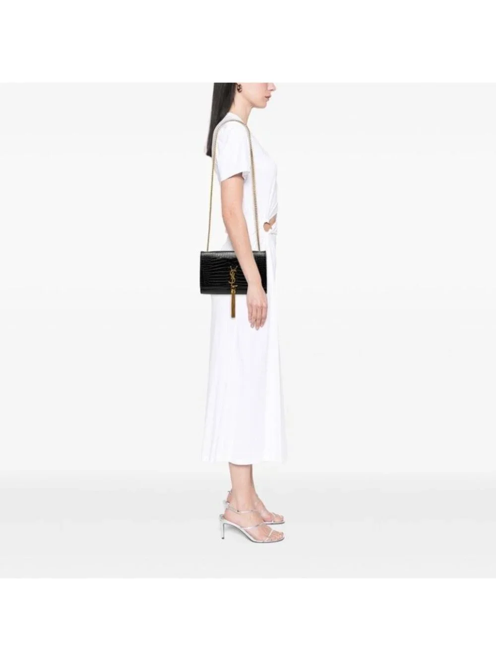 Saint Laurent YSL Logo Croco Shoulder